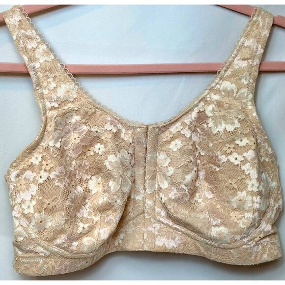 Body by Victoria Lace Mastectomy Bra Purest Pink Lace Overlay XL - Picture 1 of 16